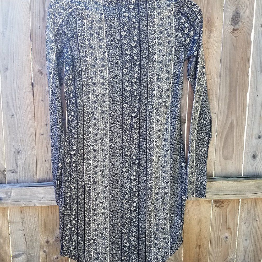 Medium Dress Black Floral by Love Cameron Striped Shirt Women NWOT - Picture 5 of 7